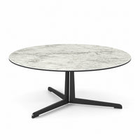 Coffee Table Kisoko - White MXC 205 Ceramic - Black Metal - Ø 100 cm - front view