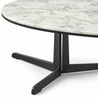 Coffee Table Kisoko - White MXC 205 Ceramic - Black Metal - Ø 100 cm - detail
