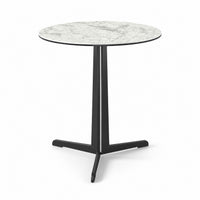 Coffee Table Kisoko - White MXC 205 Ceramic - Black Metal - Ø 58 cm - front view
