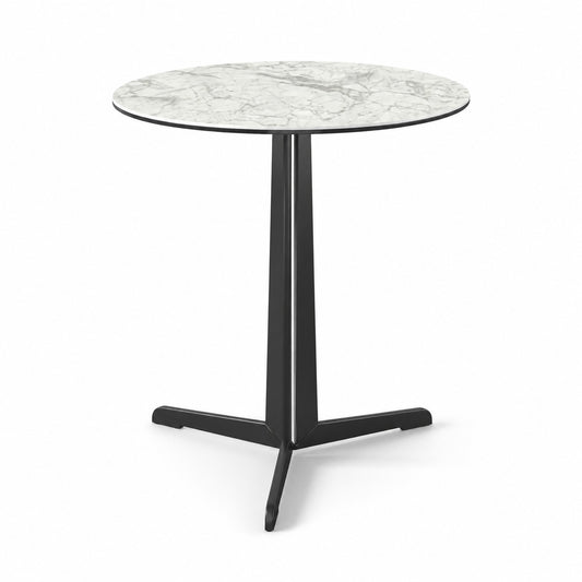 Coffee Table Kisoko - White MXC 205 Ceramic - Black Metal - Ø 58 cm - front view