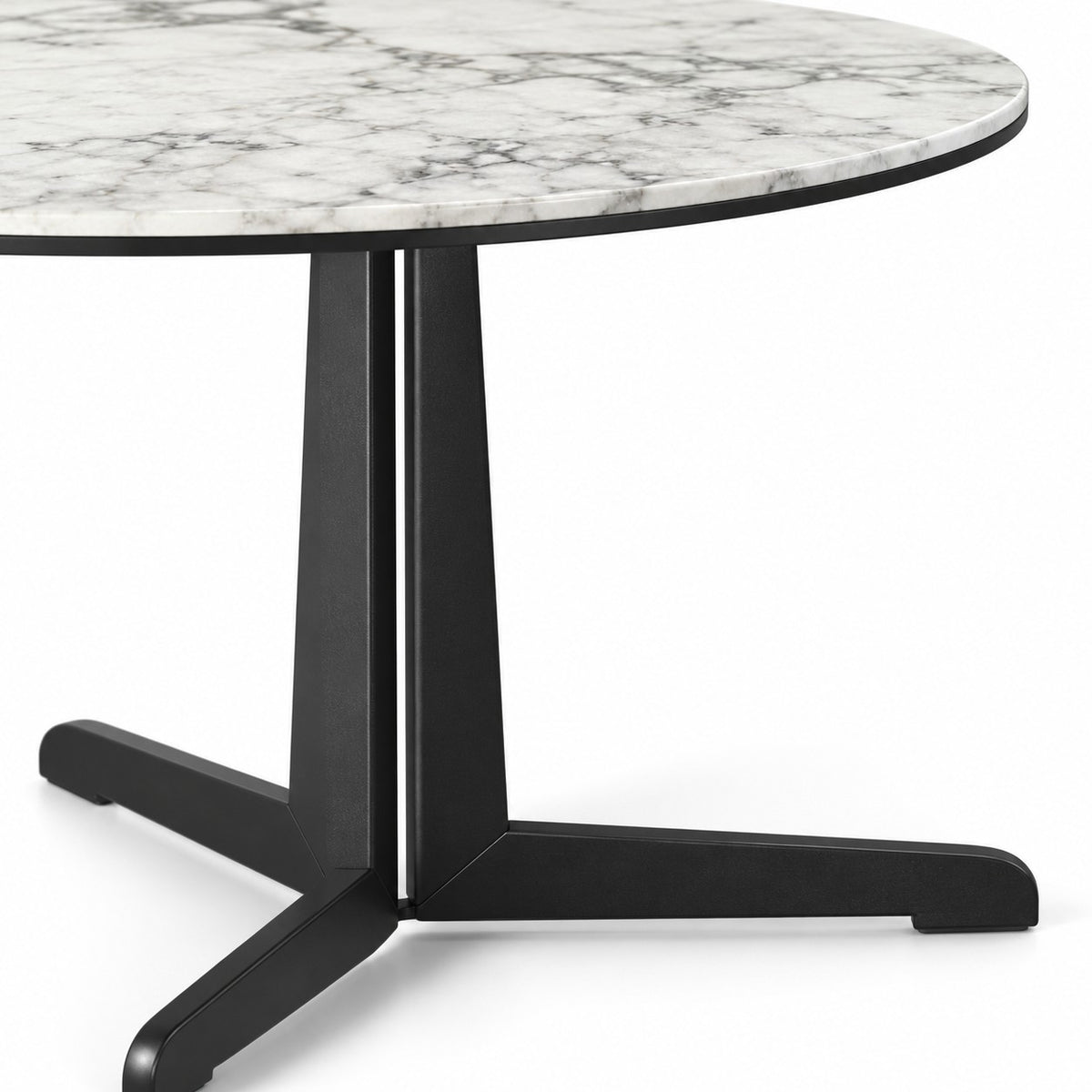 Coffee Table Kisoko - White MXC 205 Ceramic - Black Metal - Ø 58 cm - detail
