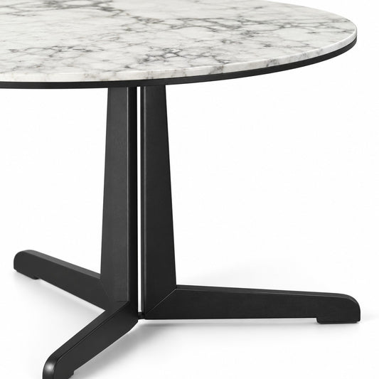 Coffee Table Kisoko - White MXC 205 Ceramic - Black Metal - Ø 58 cm - detail