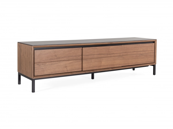 TV Unit Lima – Walnut/Black Ceramic | Marcottestyle