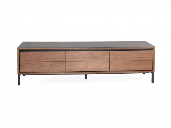 TV Unit Lima – Walnut/Black Ceramic | Marcottestyle
