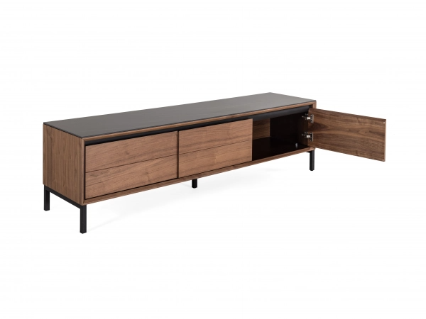 TV Unit Lima – Walnut/Black Ceramic | Marcottestyle