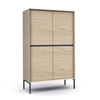 Lima bar cabinet white wash oak black ceramic