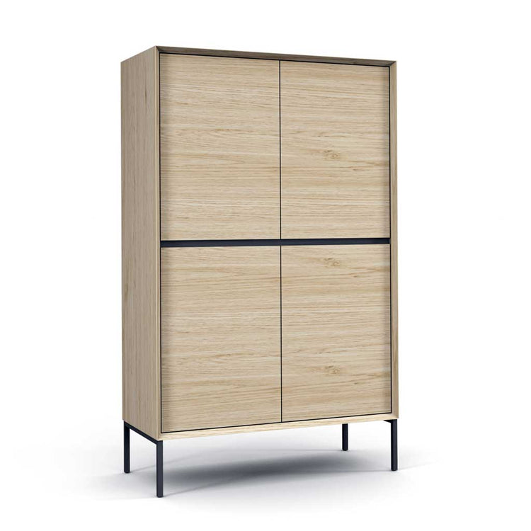 Lima bar cabinet white wash oak black ceramic