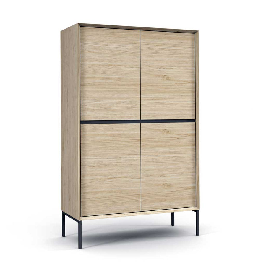 Lima bar cabinet white wash oak black ceramic