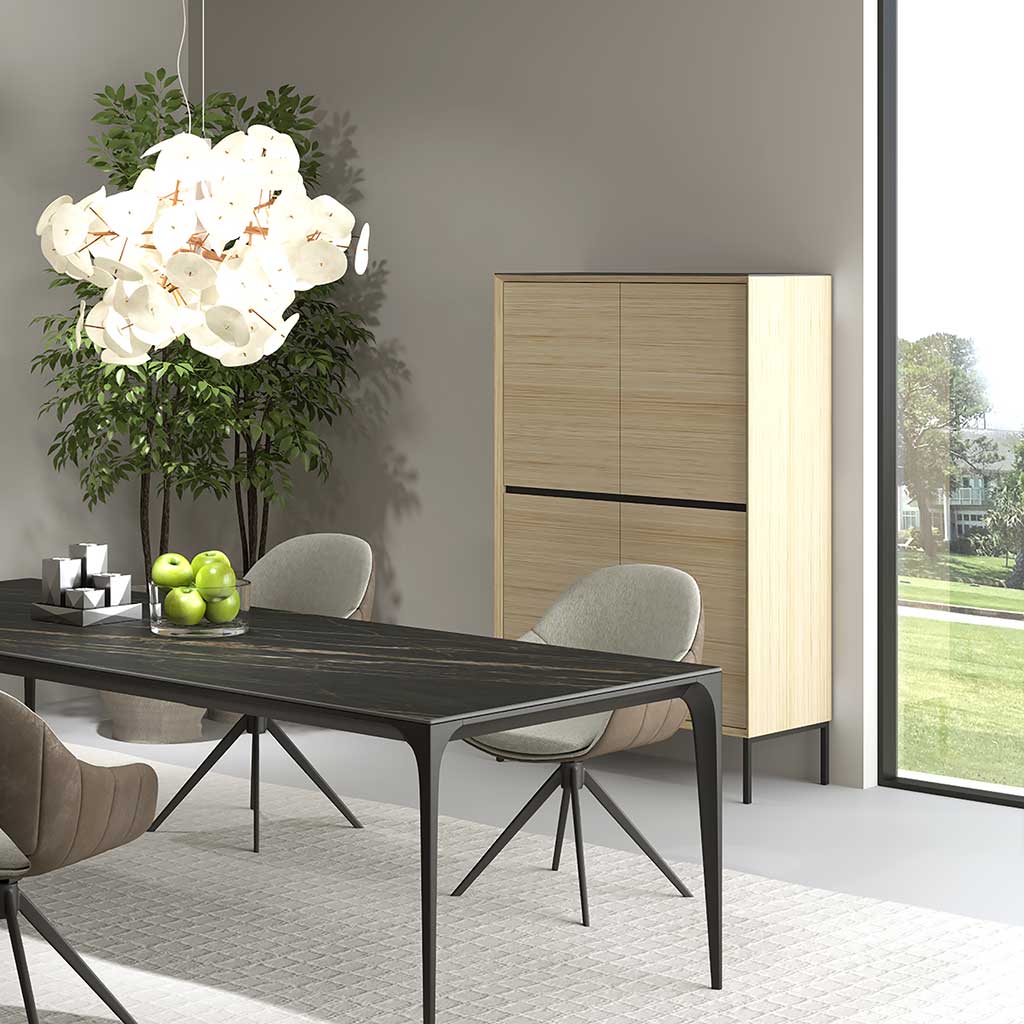 Lima bar cabinet open