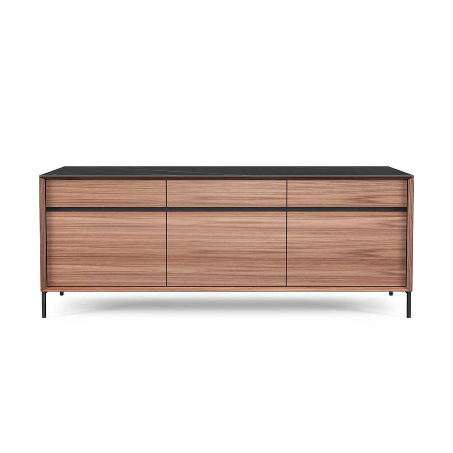 Lima sideboard walnut black ceramic 210 cm