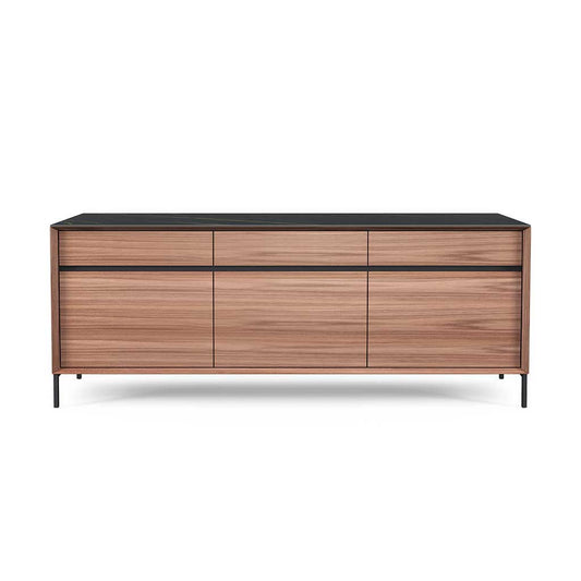 Lima sideboard walnut black ceramic 210 cm