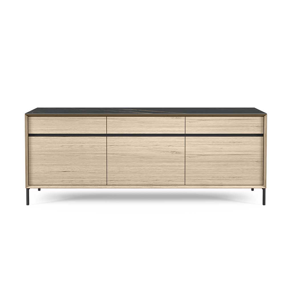 Lima sideboard white wash oak black ceramic 210 cm