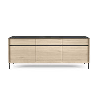Lima sideboard white wash oak black ceramic 210 cm
