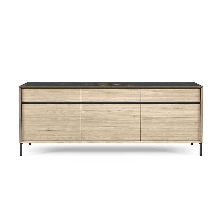Lima sideboard white wash oak black ceramic 210 cm