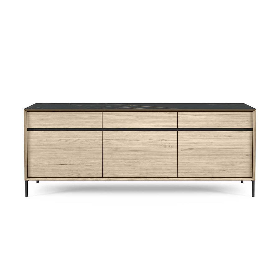 Lima sideboard white wash oak black ceramic 210 cm