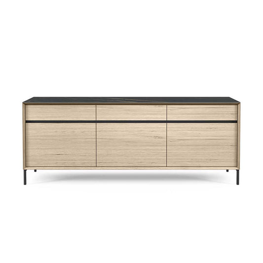 Lima sideboard white wash oak black ceramic 210 cm