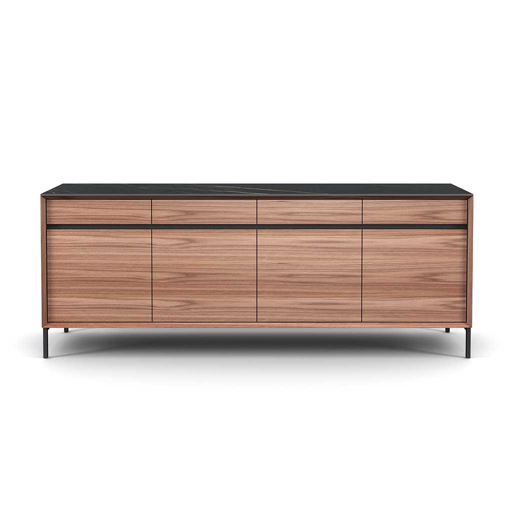 Lima sideboard walnut black ceramic 240 cm