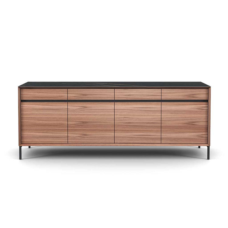 Lima sideboard walnut black ceramic 240 cm