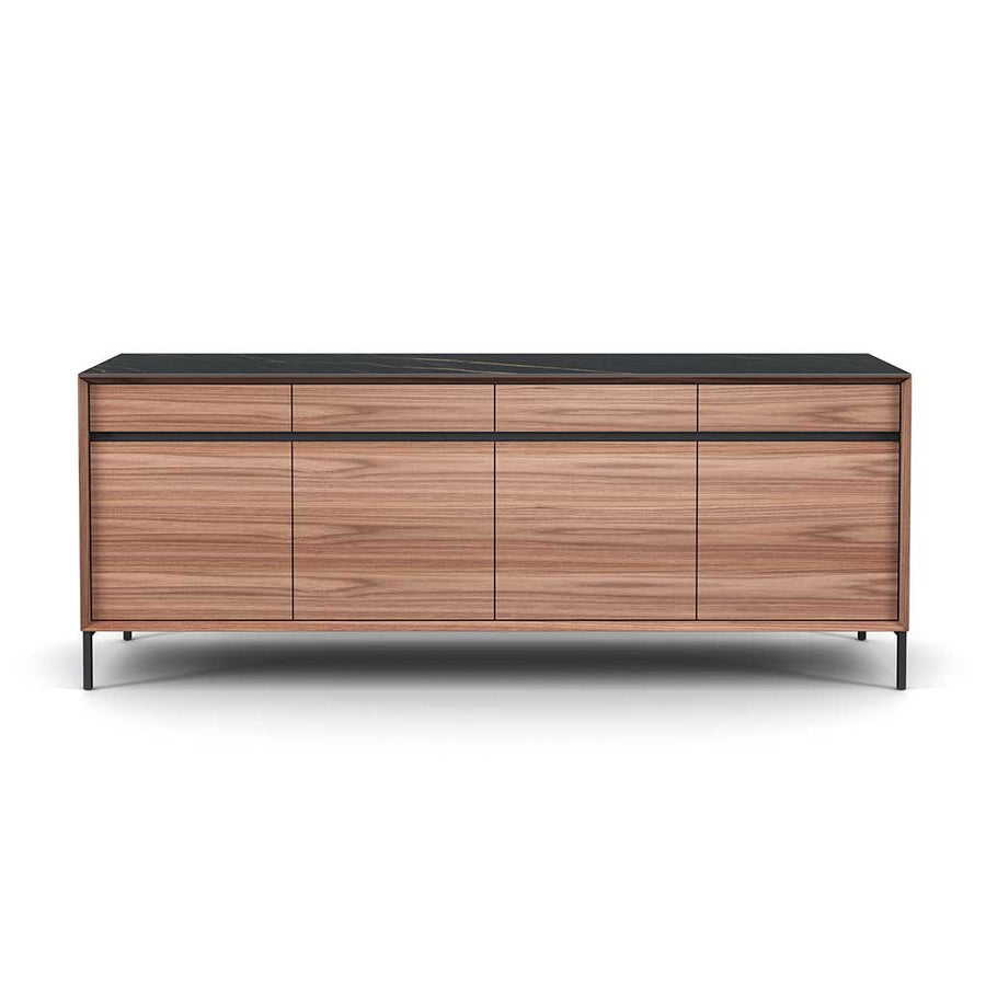 Lima sideboard walnut black ceramic 240 cm