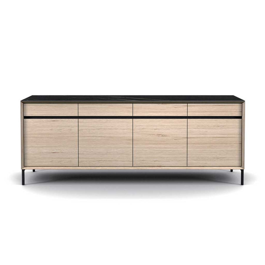 Lima sideboard white wash oak black ceramic 240 cm