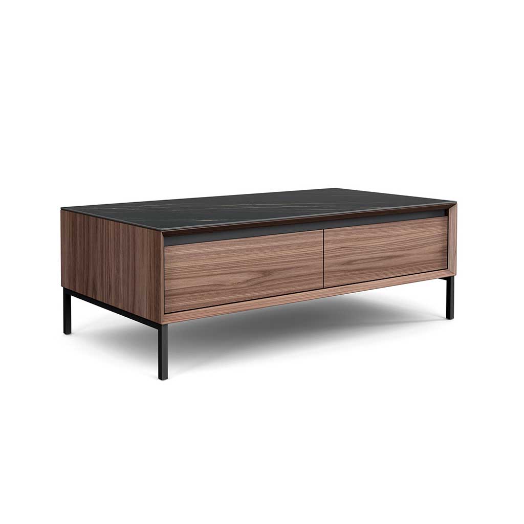 Lima coffee table walnut black ceramic