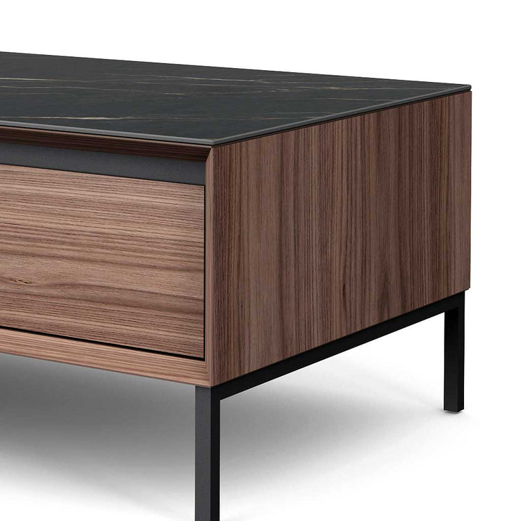 Lima coffee table walnut drawers