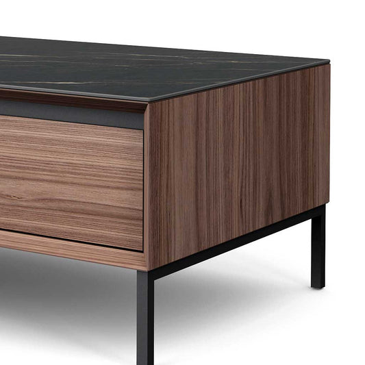 Lima coffee table walnut drawers