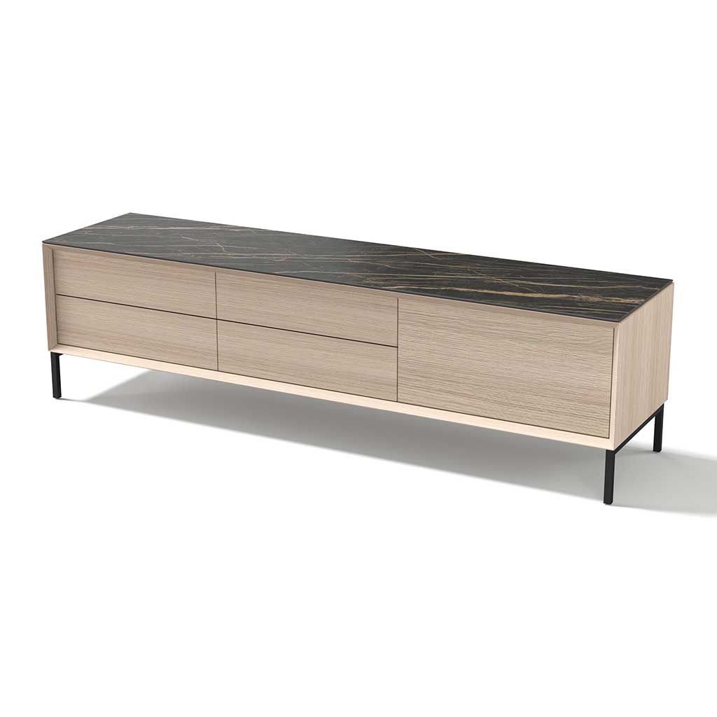 Lima TV stand white wash oak
