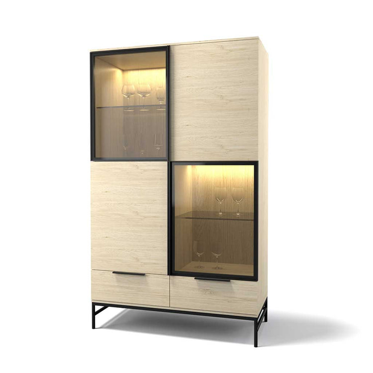Manilla bar cabinet white wash oak LED