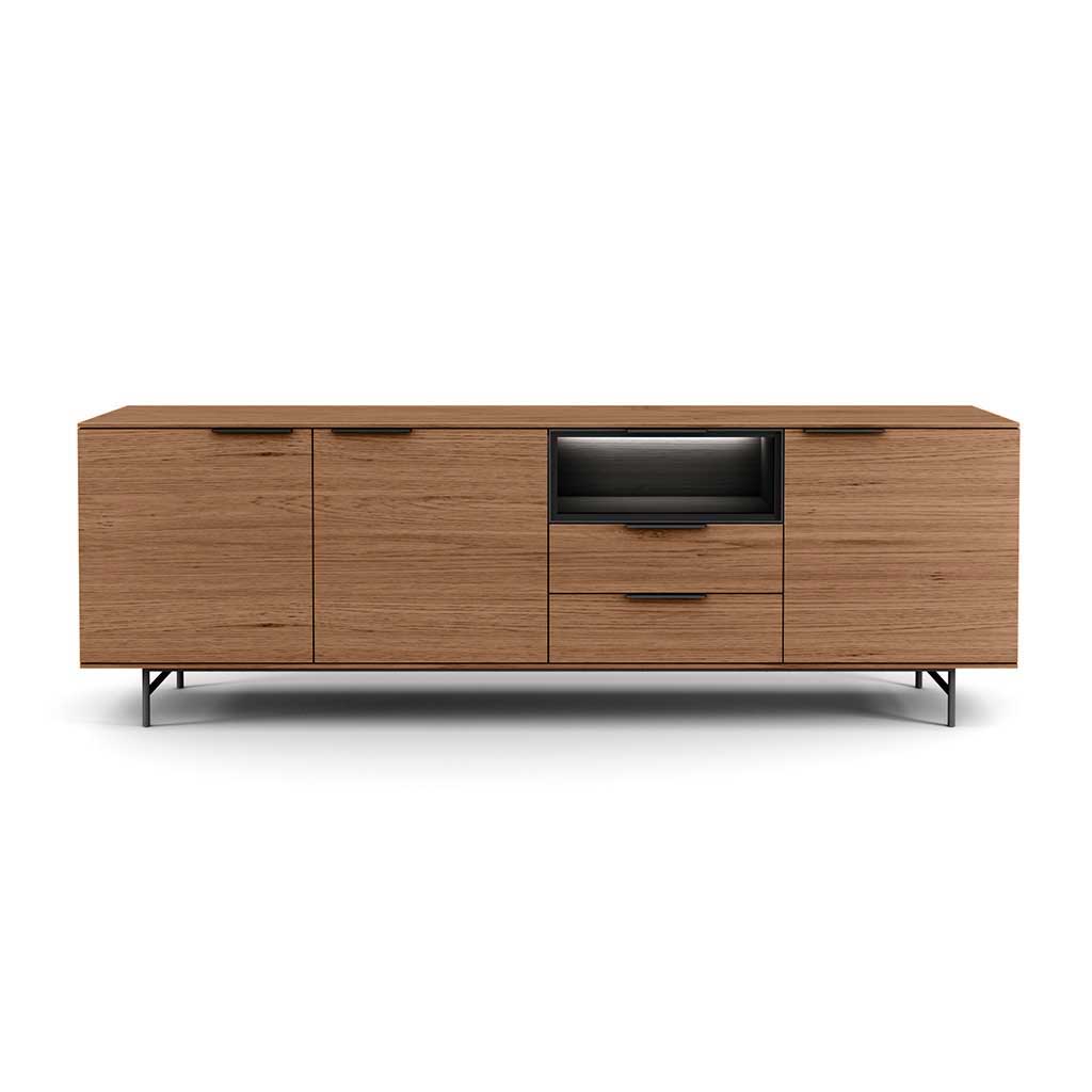 Manilla sideboard walnut LED 240 cm