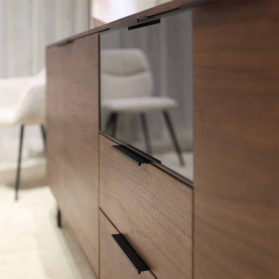 Manilla Sideboard with LED - Walnut Veneer - 240 cm