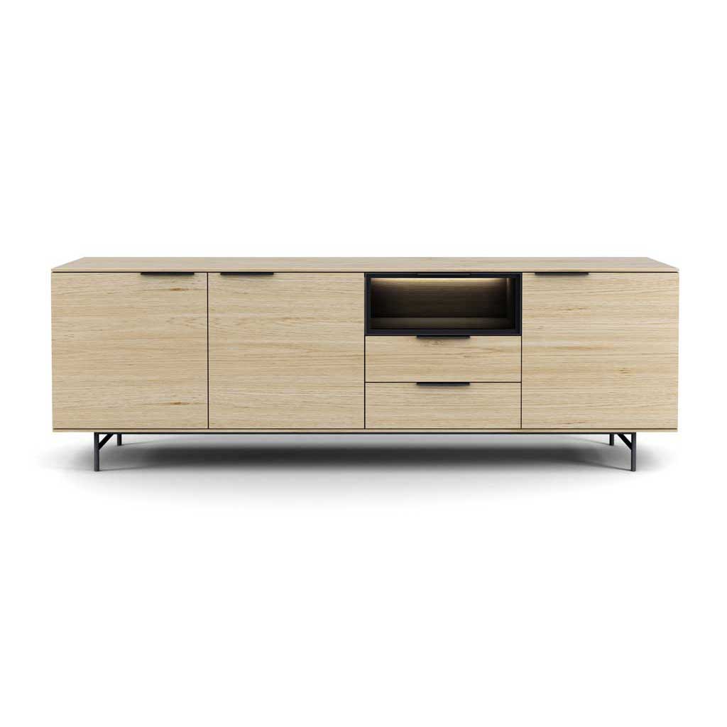 Manilla sideboard white wash oak LED 240 cm