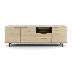 Manilla Sideboard with LED - White Wash Oak Veneer - 240 cm