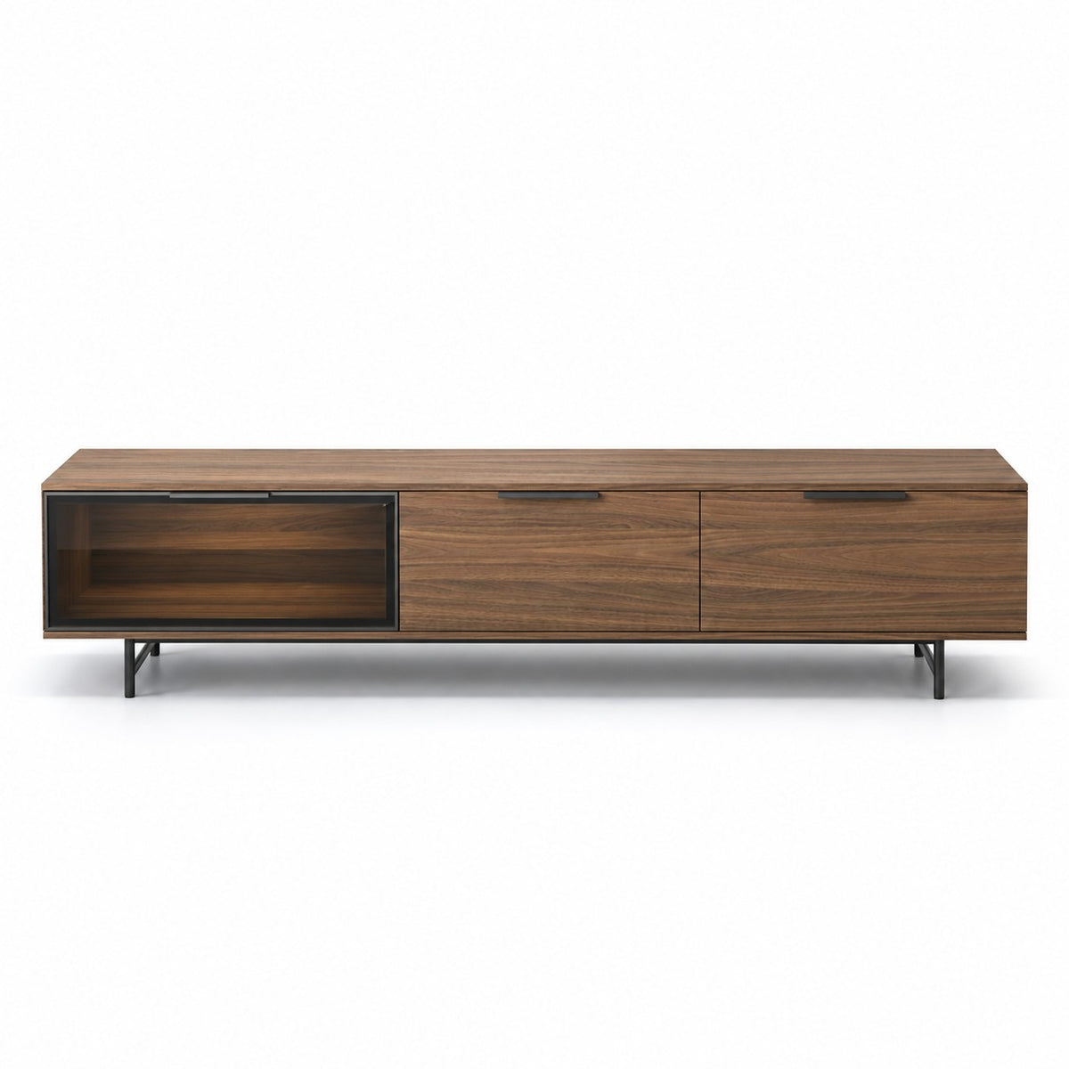 TV Stand Manilla - LED - Walnut Veneer - 180 cm - front view