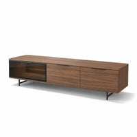 TV Stand Manilla - LED - Walnut Veneer - 180 cm - three-quarter view