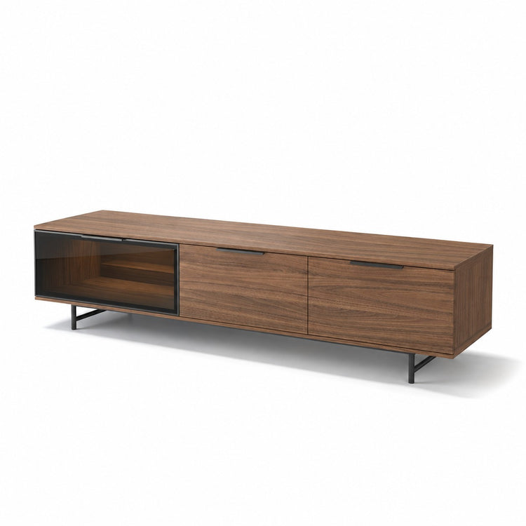 TV Stand Manilla - LED - Walnut Veneer - 180 cm - three-quarter view