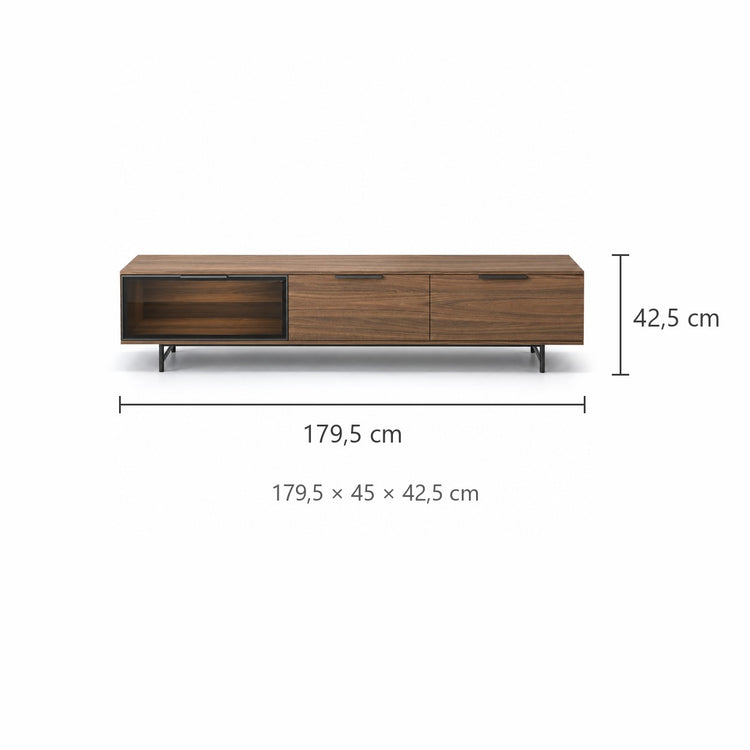 TV Stand Manilla - LED - Walnut Veneer - 180 cm - dimensions