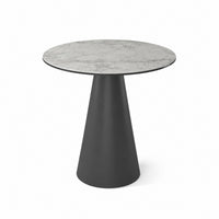 Coffee Table Notori - White MXC 121 Ceramic - Black Metal - Ø 57 cm - front view