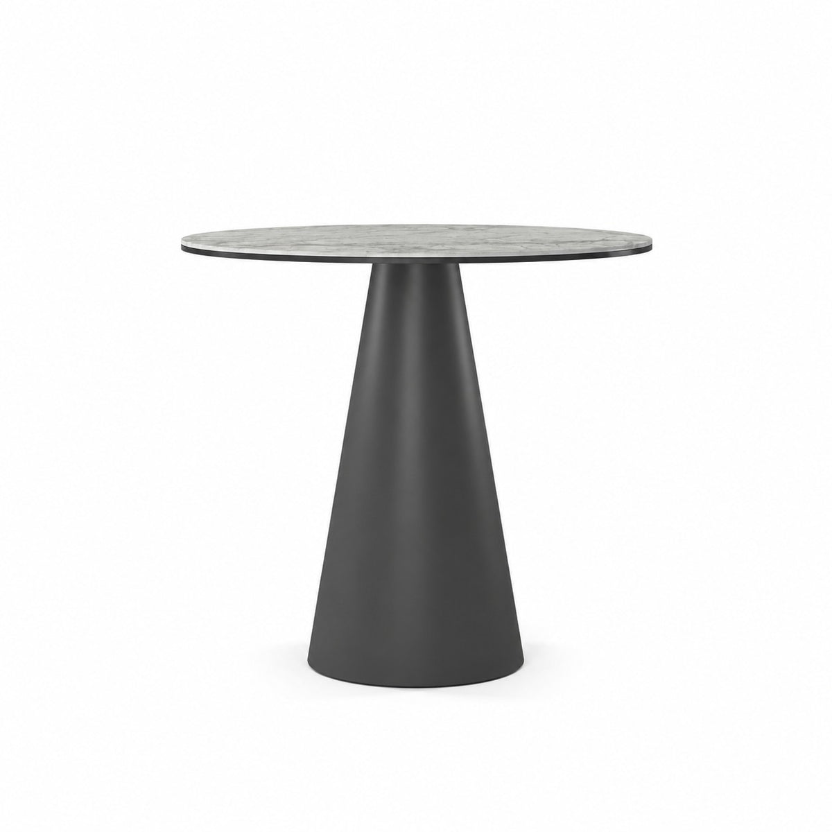 Coffee Table Notori - White MXC 121 Ceramic - Black Metal - Ø 57 cm - side view