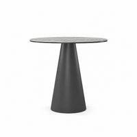 Coffee Table Notori - White MXC 121 Ceramic - Black Metal - Ø 57 cm - side view