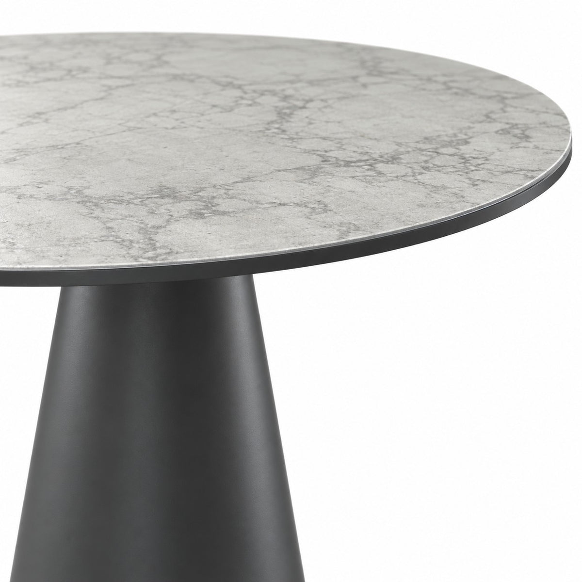 Coffee Table Notori - White MXC 121 Ceramic - Black Metal - Ø 57 cm - detail