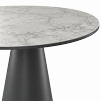 Coffee Table Notori - White MXC 121 Ceramic - Black Metal - Ø 57 cm - detail