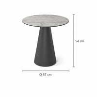 Coffee Table Notori - White MXC 121 Ceramic - Black Metal - Ø 57 cm - dimensions