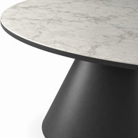 Coffee Table Notori - White MXC 121 Ceramic - Black Metal - Ø 90 cm - detail