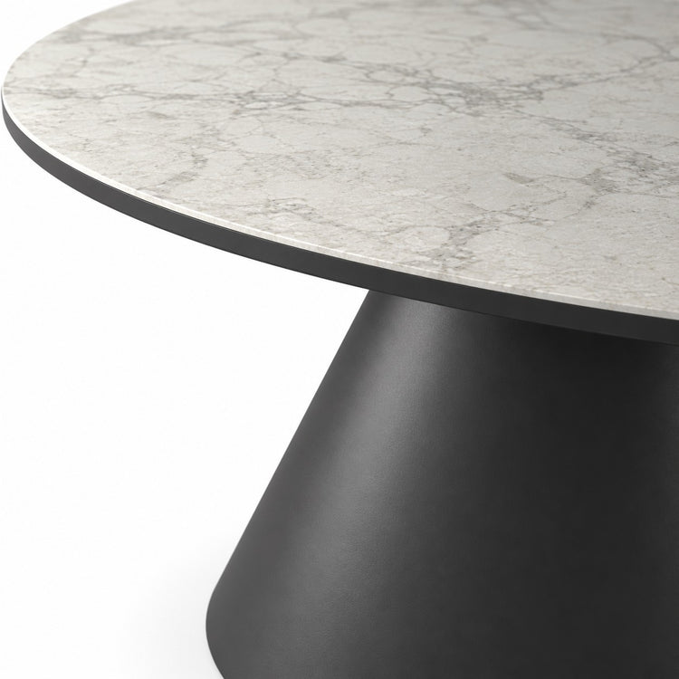 Coffee Table Notori - White MXC 121 Ceramic - Black Metal - Ø 90 cm - detail