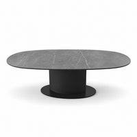 Coffee Table Osaka - MXC 209 Ceramic - Black Metal - 130×75 cm - front view
