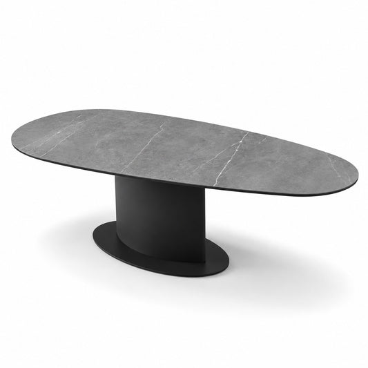 Coffee Table Osaka - MXC 209 Ceramic - Black Metal - 130×75 cm - three-quarter view