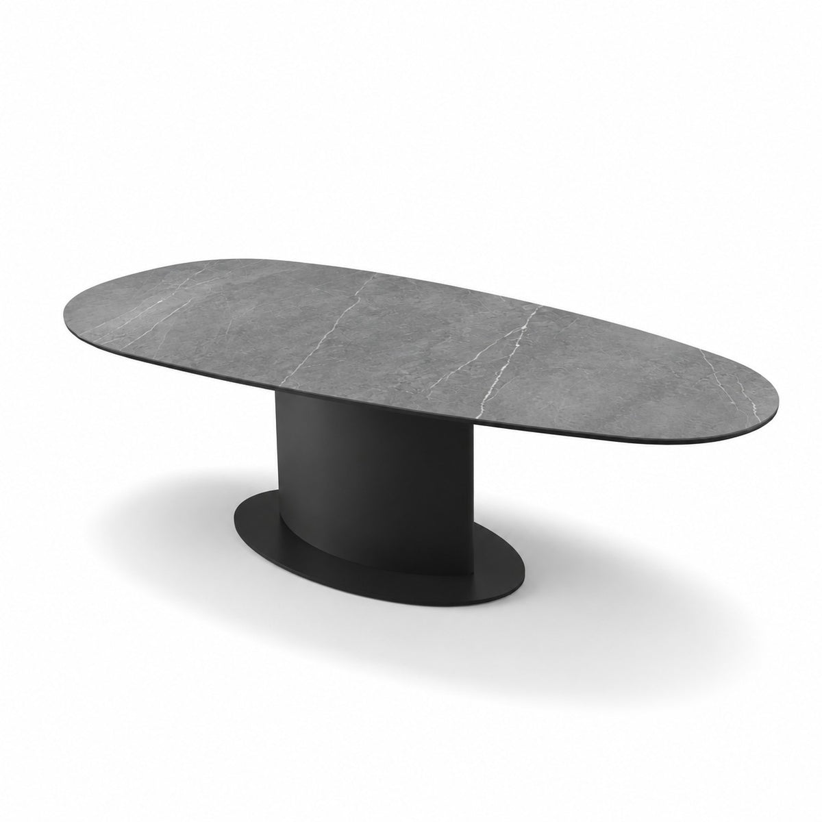 Coffee Table Osaka - MXC 209 Ceramic - Black Metal - 130×75 cm - three-quarter view