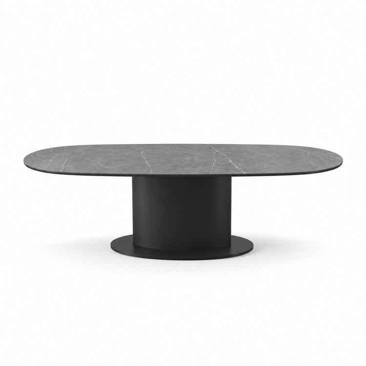Coffee Table Osaka - MXC 209 Ceramic - Black Metal - 130×75 cm - side view
