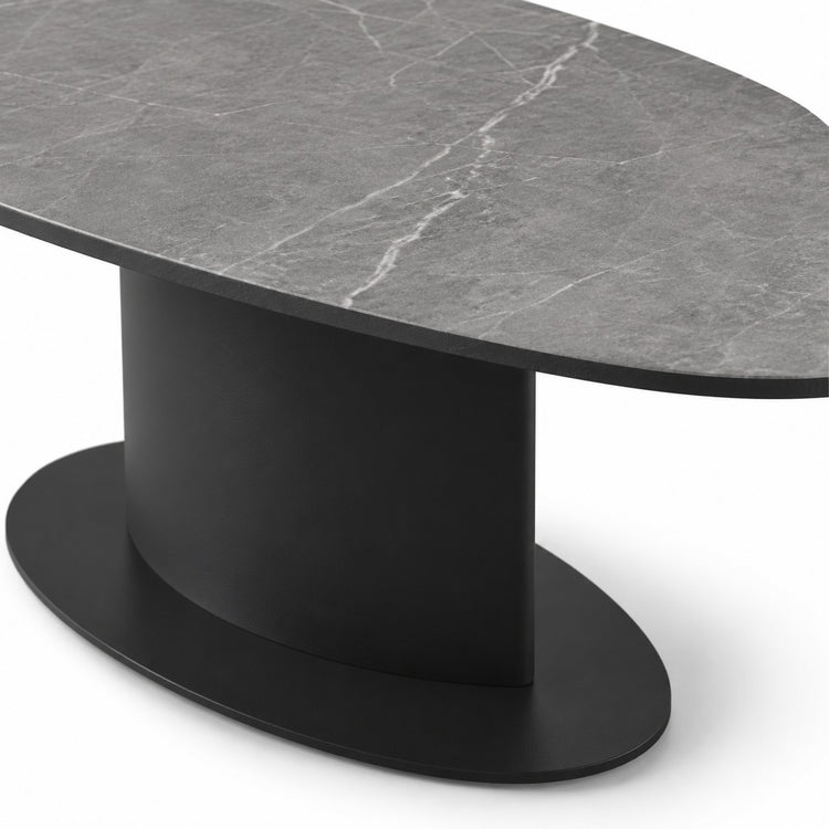 Coffee Table Osaka - MXC 209 Ceramic - Black Metal - 130×75 cm - detail